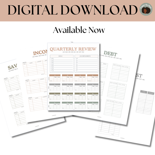 Quarterly Financial Review Planner – Digital Download (5 Pages)