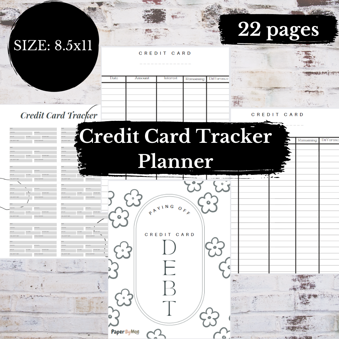 Digital Credit Card Tracker Planner | Printable