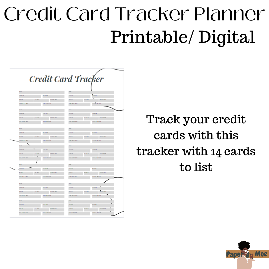 Digital Credit Card Tracker Planner | Printable