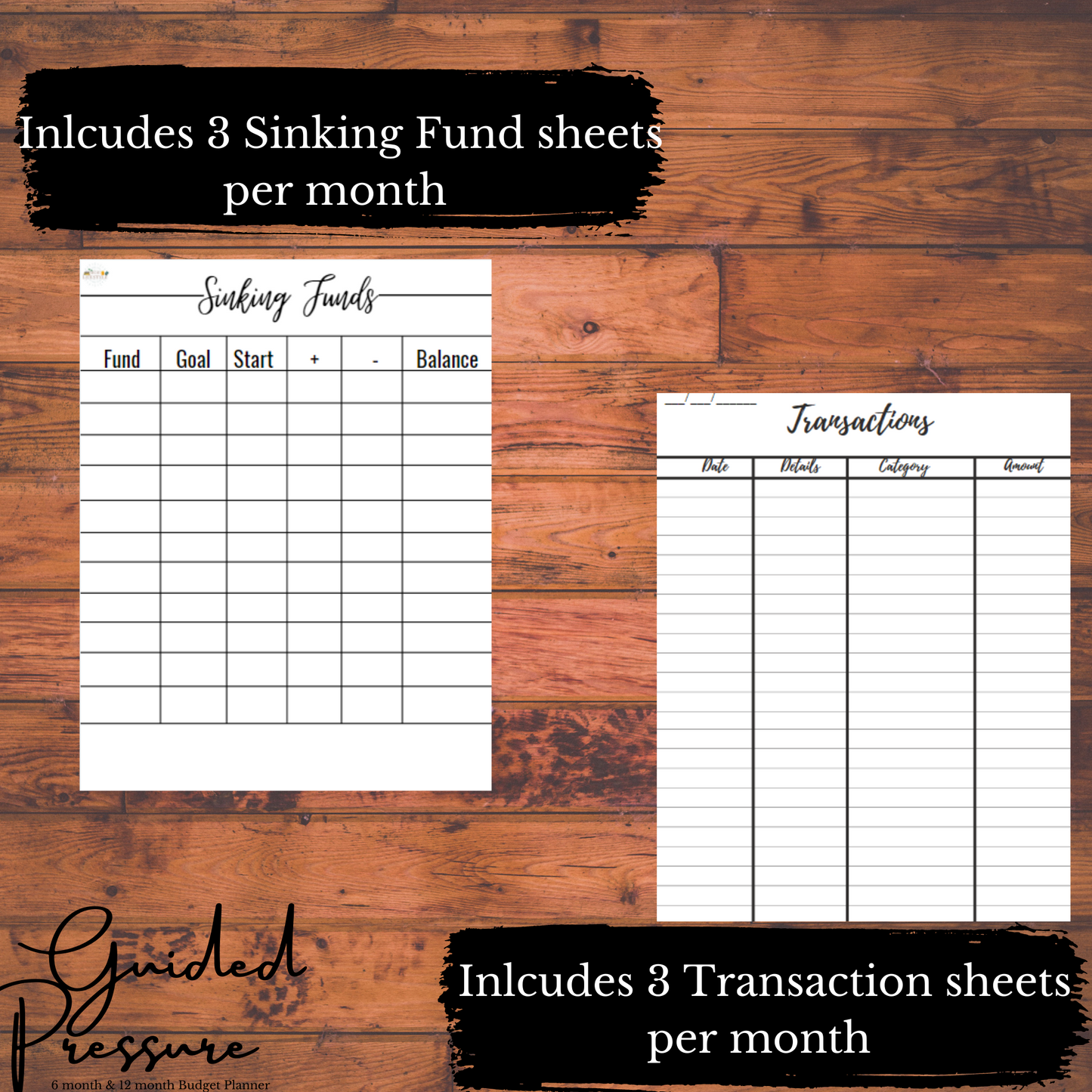 6 Month Black Paycheck To Paycheck Digital Budget Planner 8.5x11