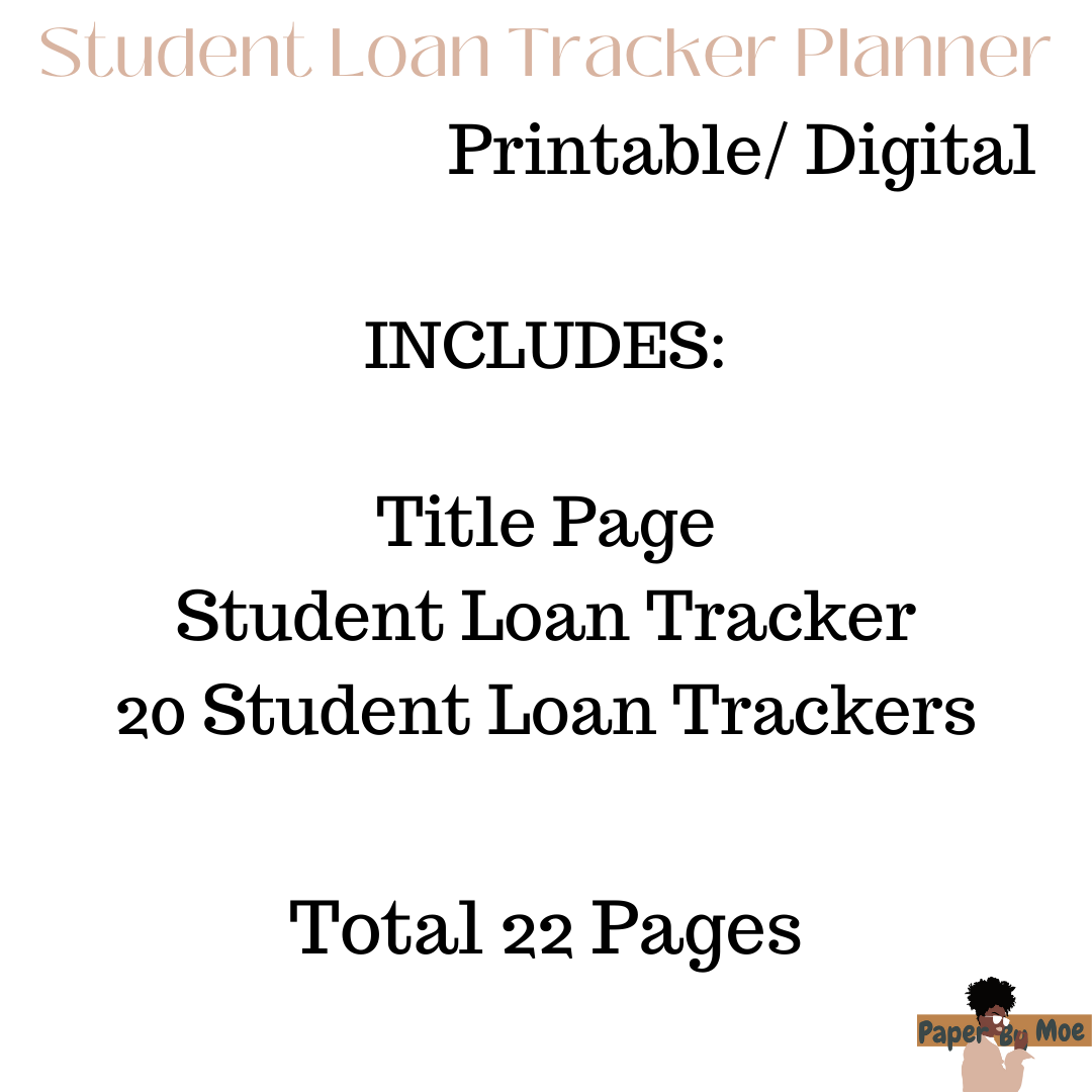 Pink Student Loan Tracker Digital Planner / Printable