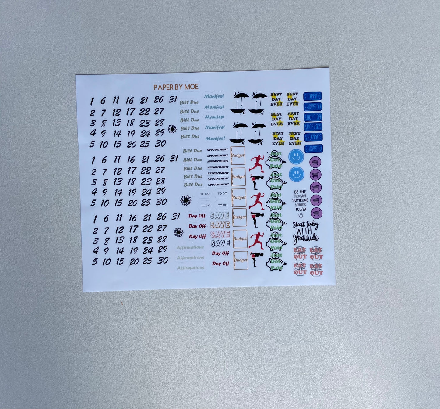 Budget Sticker Sheet - Planner Stickers
