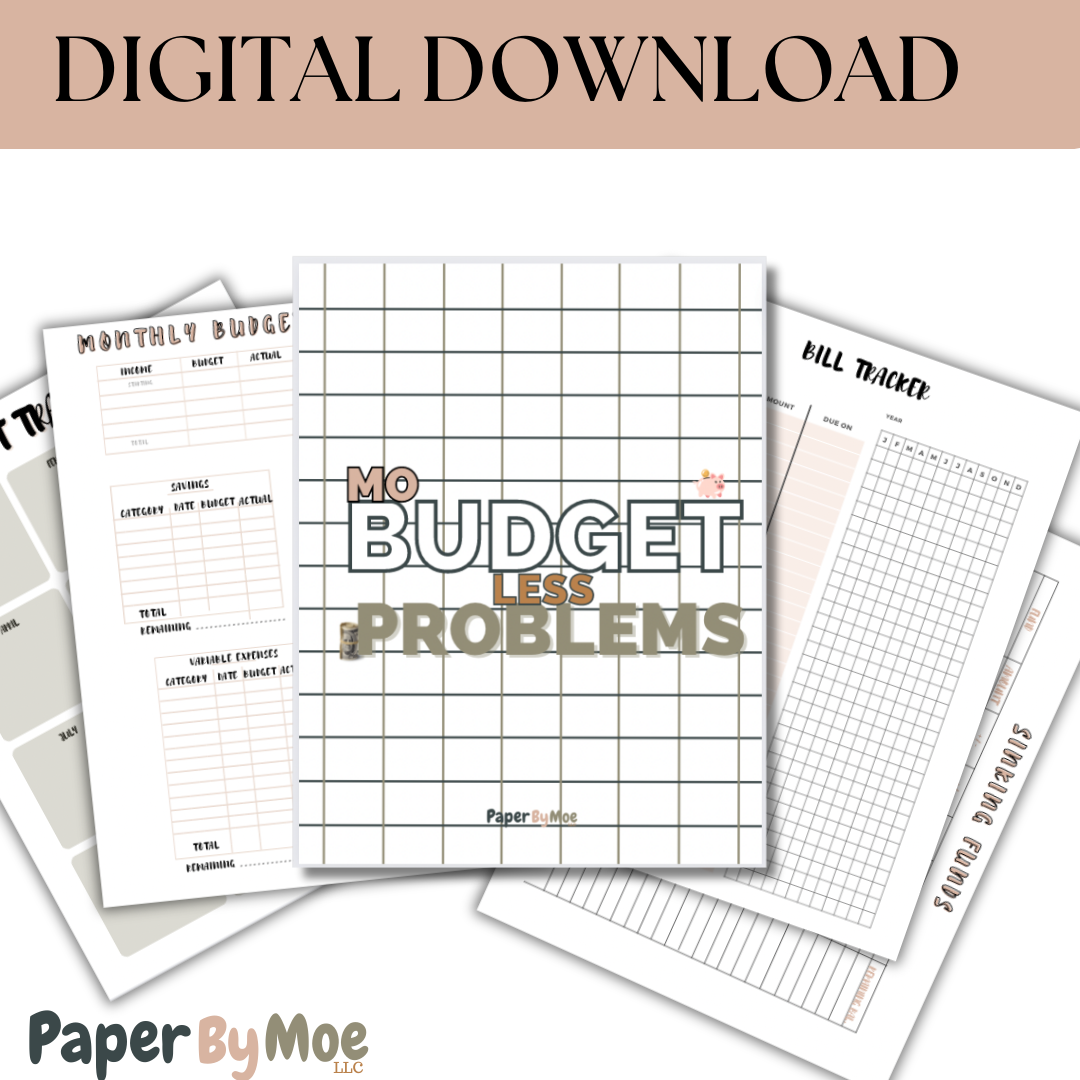 Mo Budget Less Problems Budget Planner DIGITAL DOWNLOAD