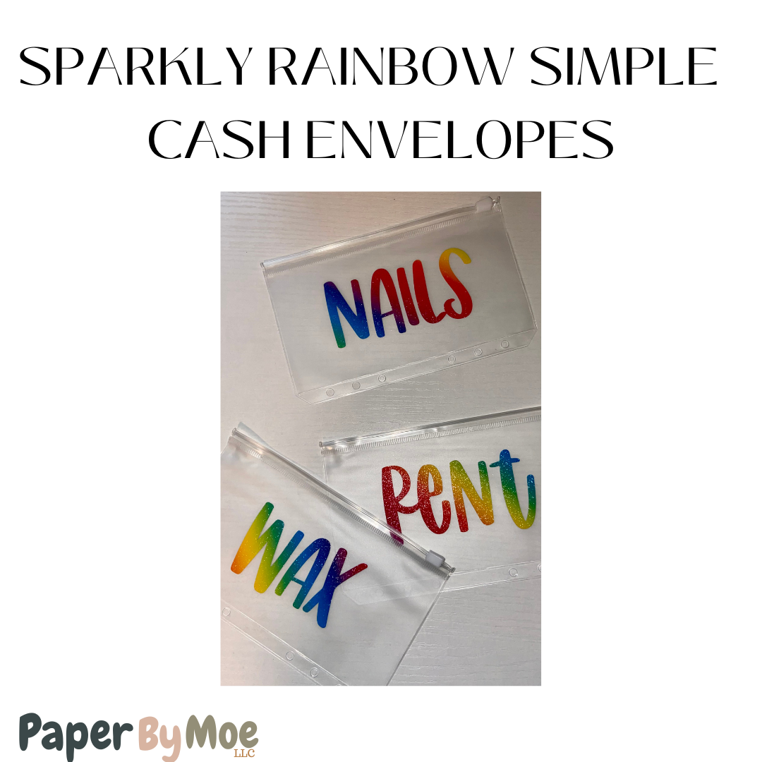 Sparkly Rainbow Simple Cash Envelope