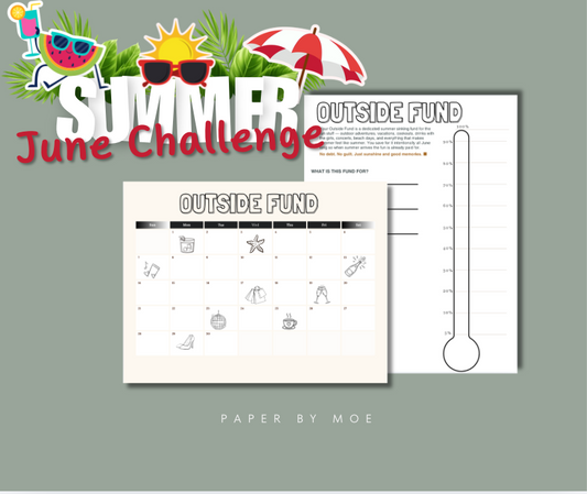June Outside Fund Challenge — 30-Day Summer Savings Printable | Paper By Moe