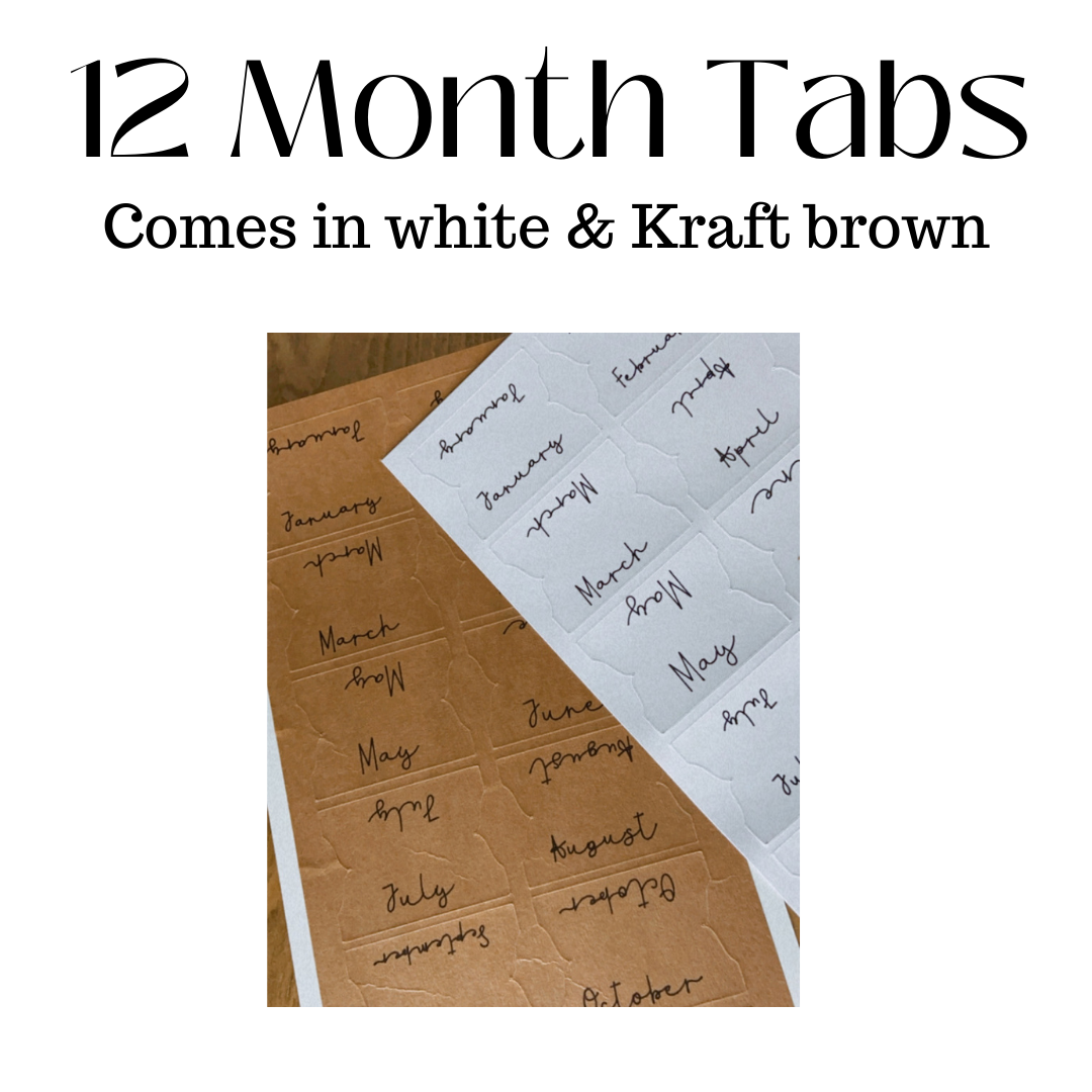 12 Month Adhesive Tabs