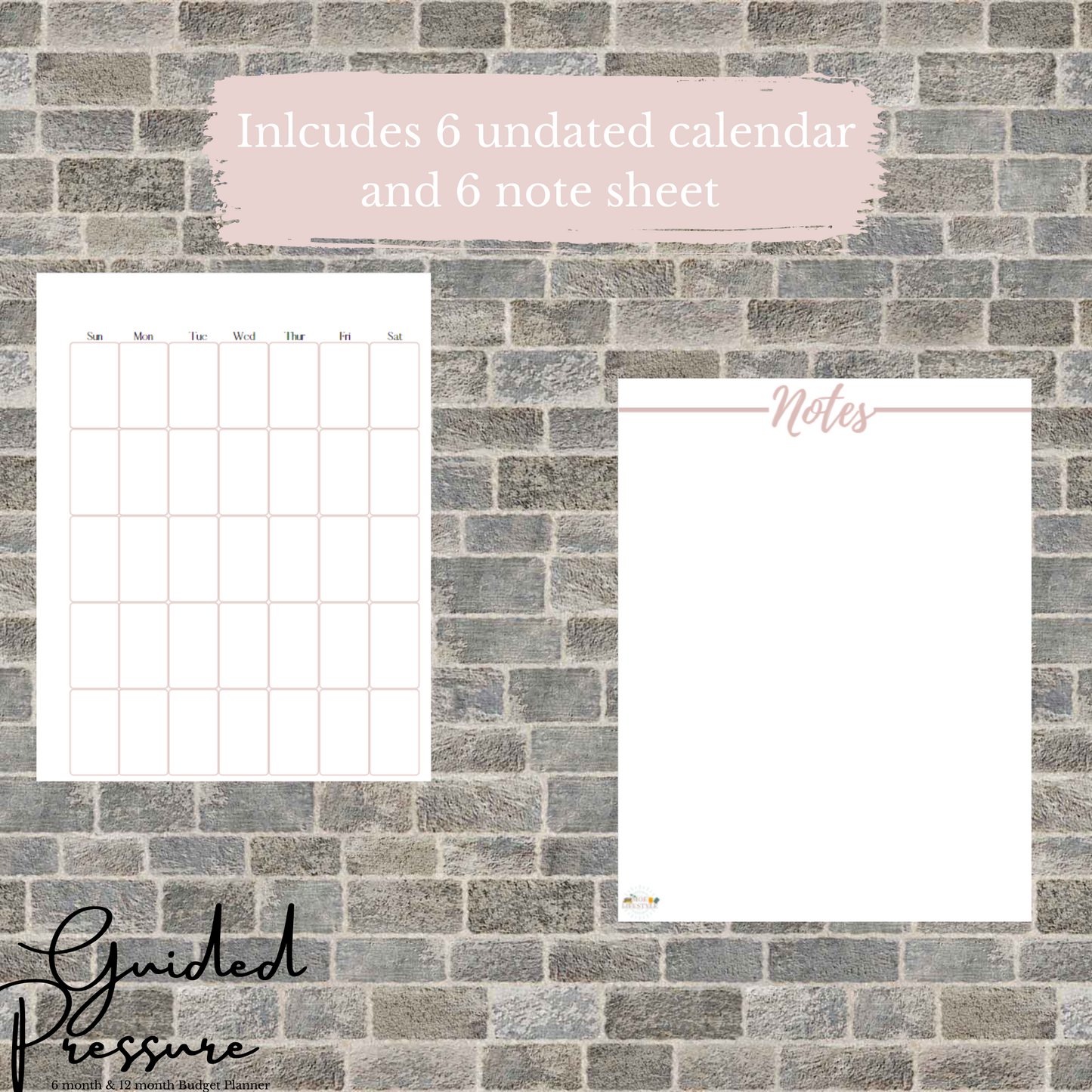 6 Month Pink Paycheck To Paycheck Digital Budget Planner Printable 8.5x11