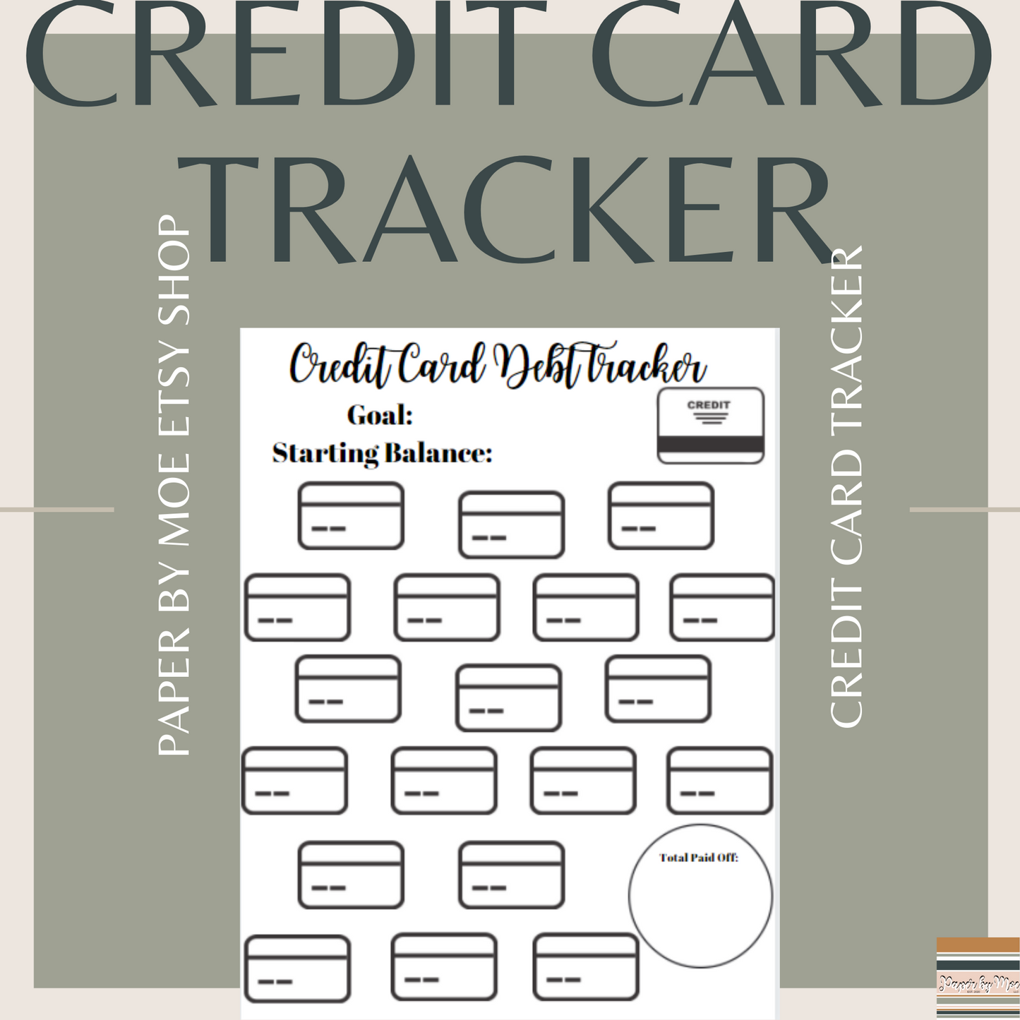 Credit Card Debt Colorable Tracker