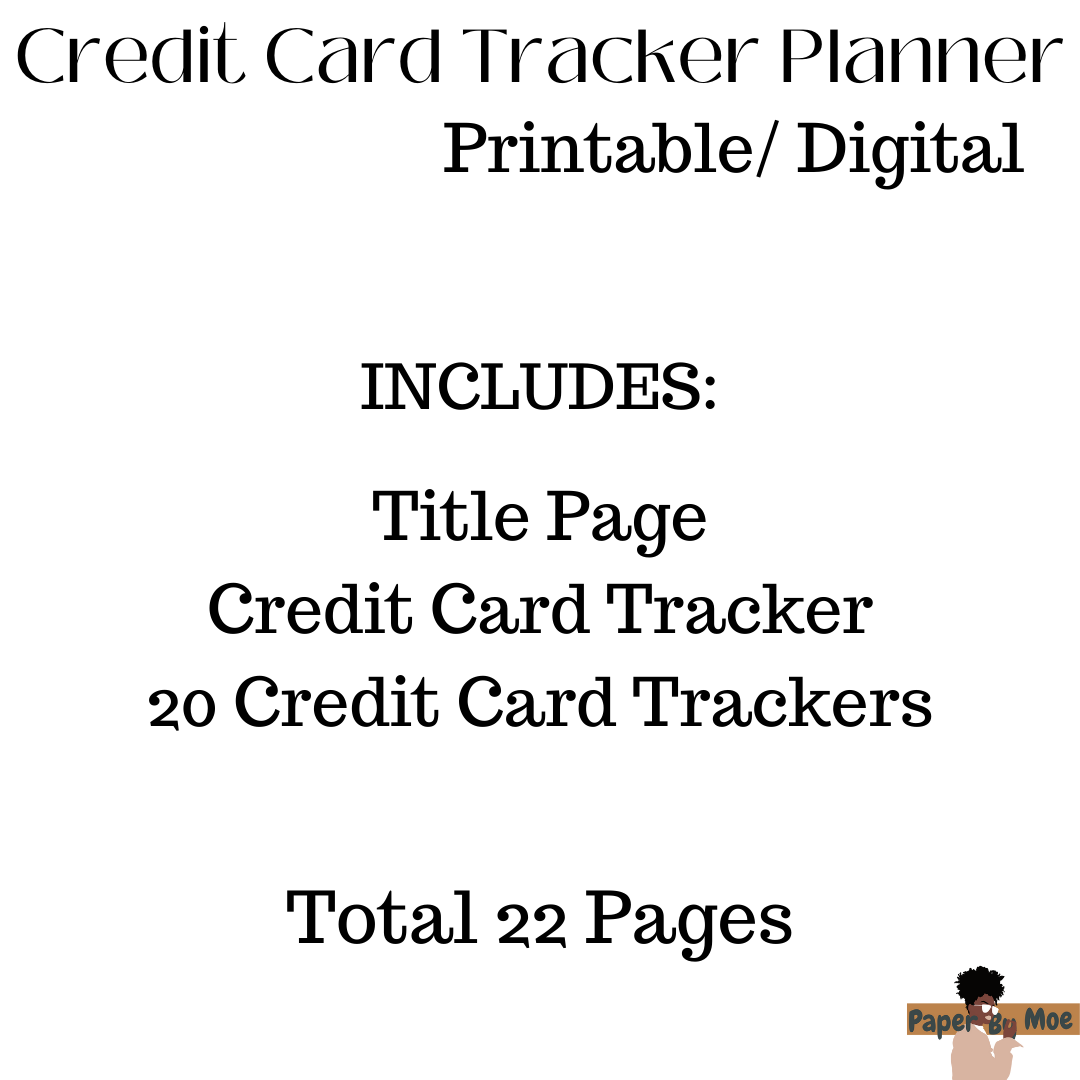 Digital Credit Card Tracker Planner | Printable
