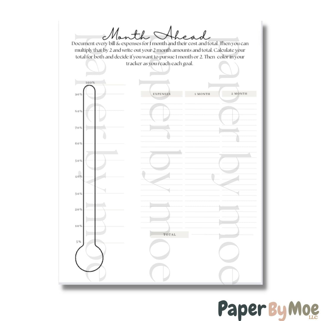 Month Ahead Printable Paper By Moe
