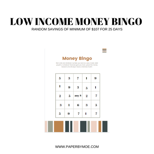 Low Income Money Bingo