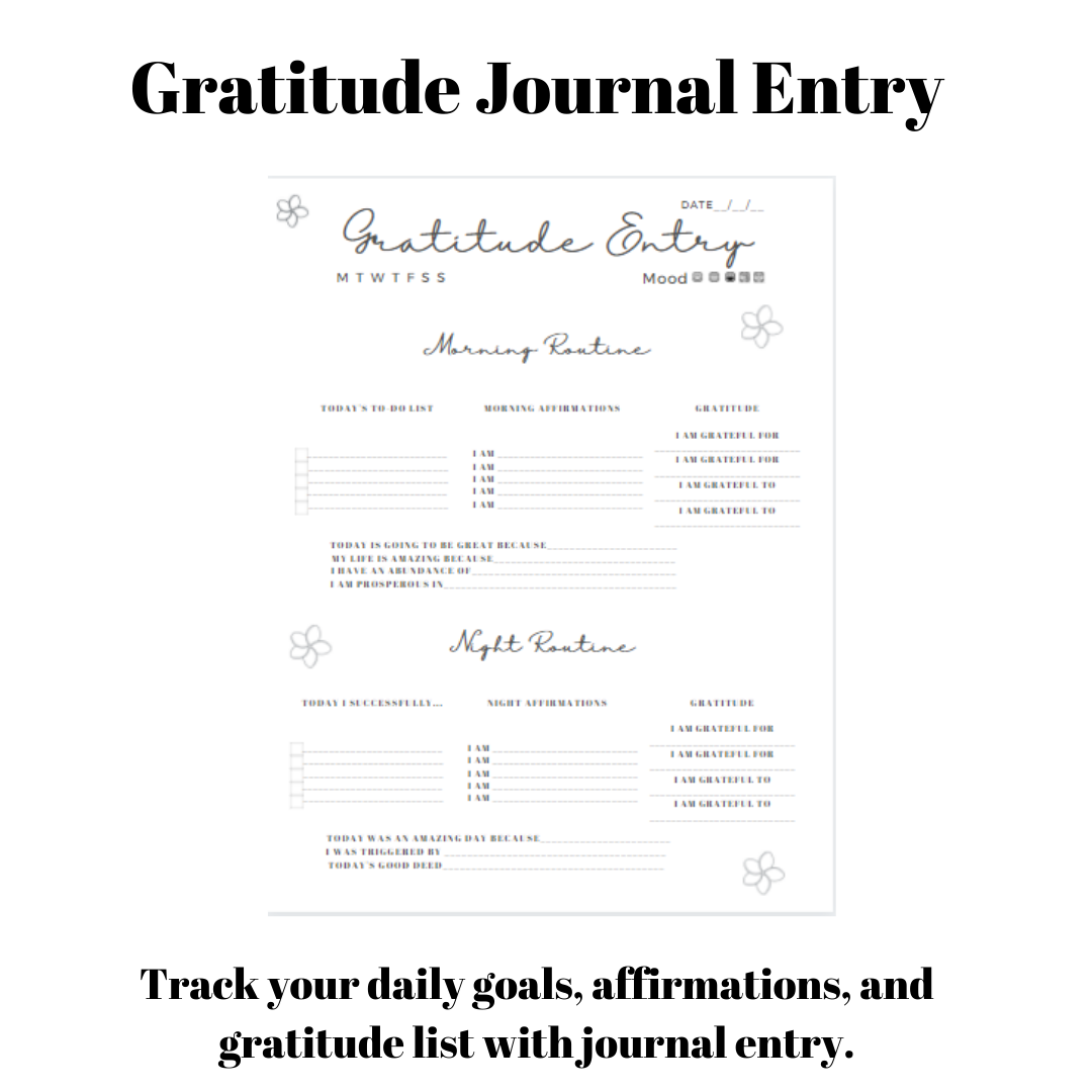 Gratitude Journal Entry Printable