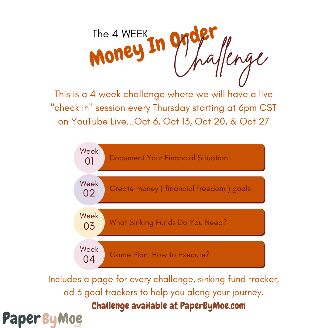 Money In Order: October  4 Week Challenge