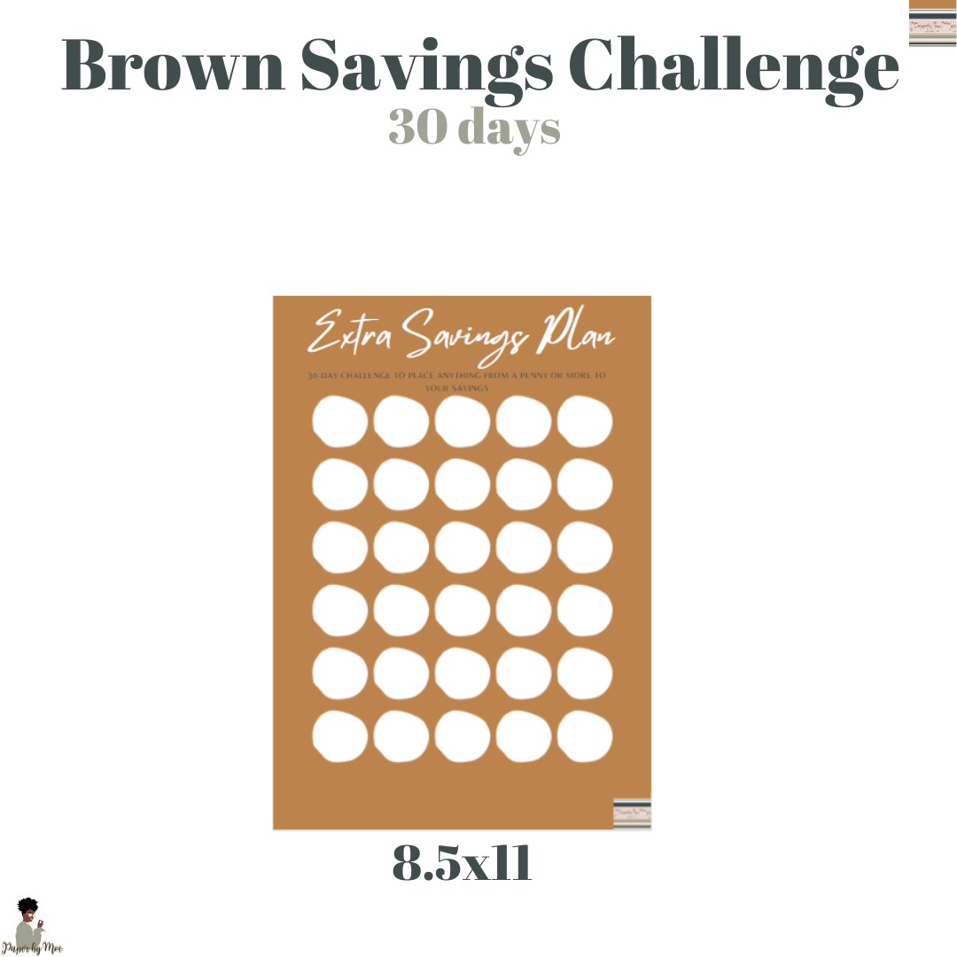 Brown 30 DAY Savings Plan Challenge