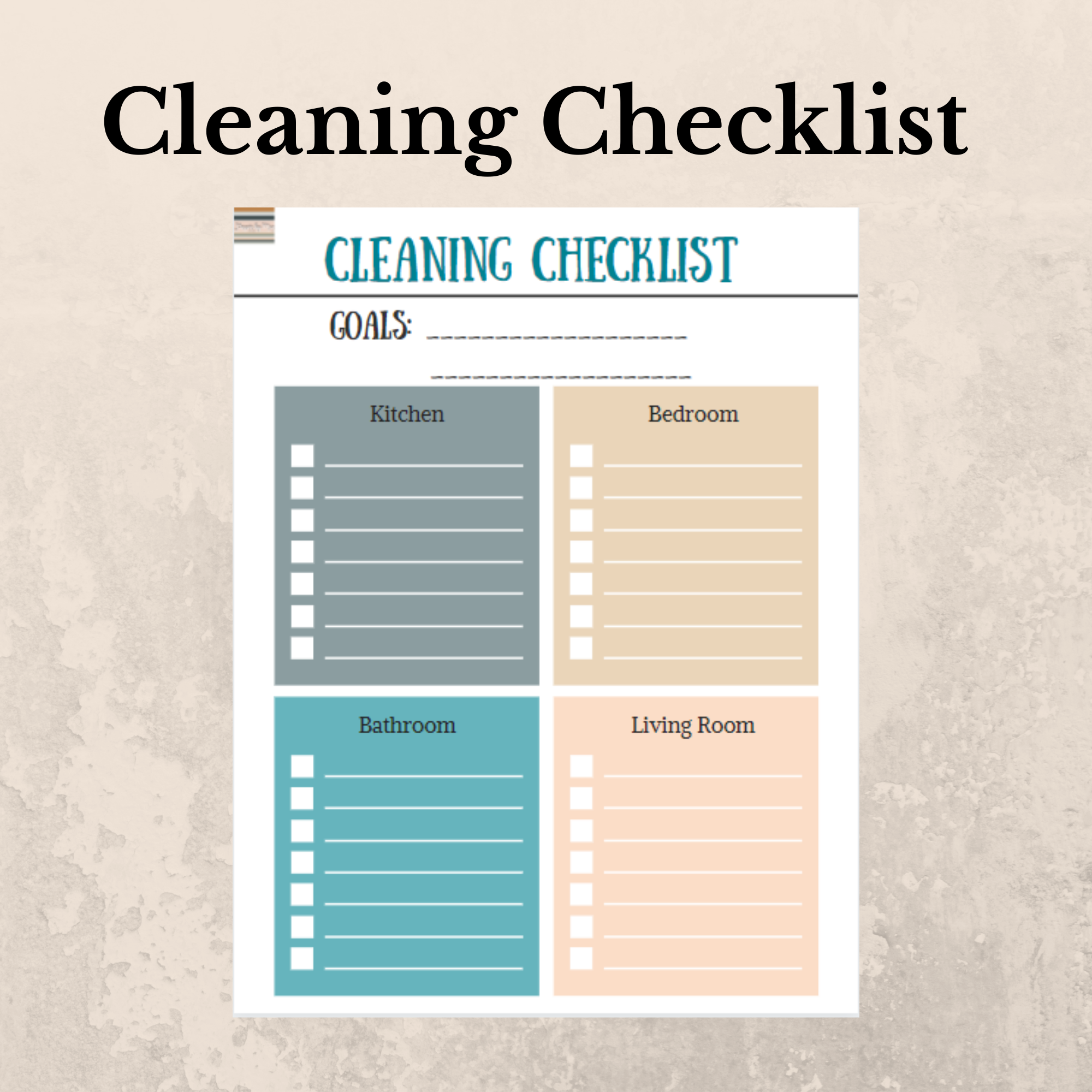 Cleaning Checklist – Paper By Moe