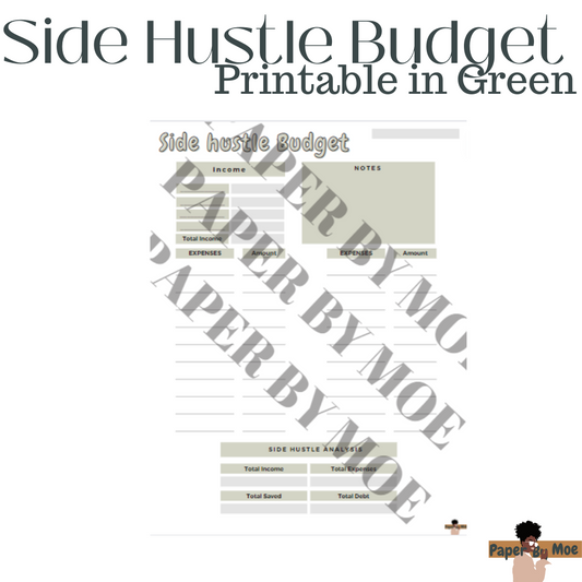 Side Hustle Budget Printable in GREEN