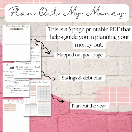 Plan Out My Money PRINTABLE